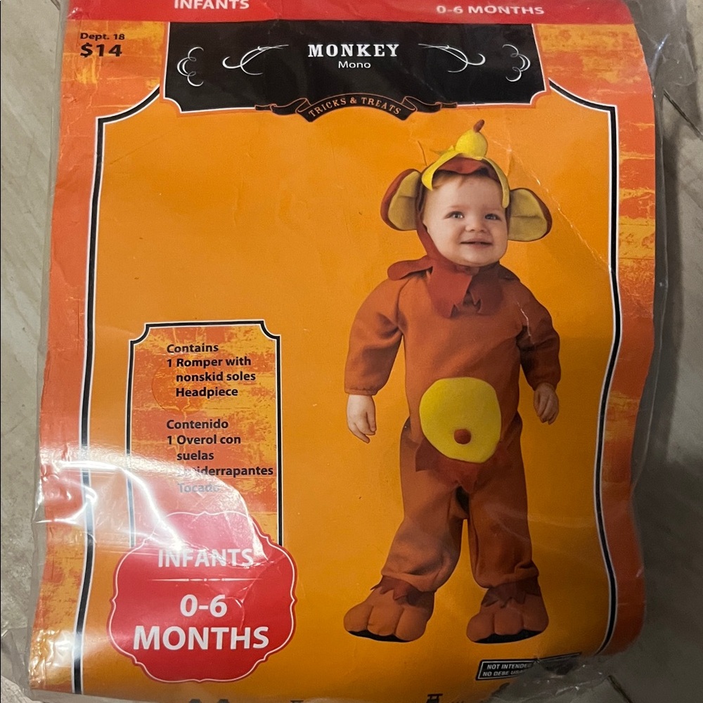 Monkey Infant Costume - Brown and Yellow